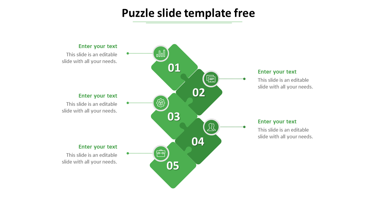 puzzle slide template free-green